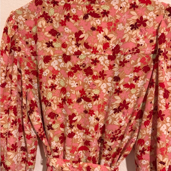 Nanette Lepore Red Floral Long Sleeve Dress - Picture 4 of 4